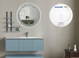 Description of smart bathroom mirror anti-fog function.